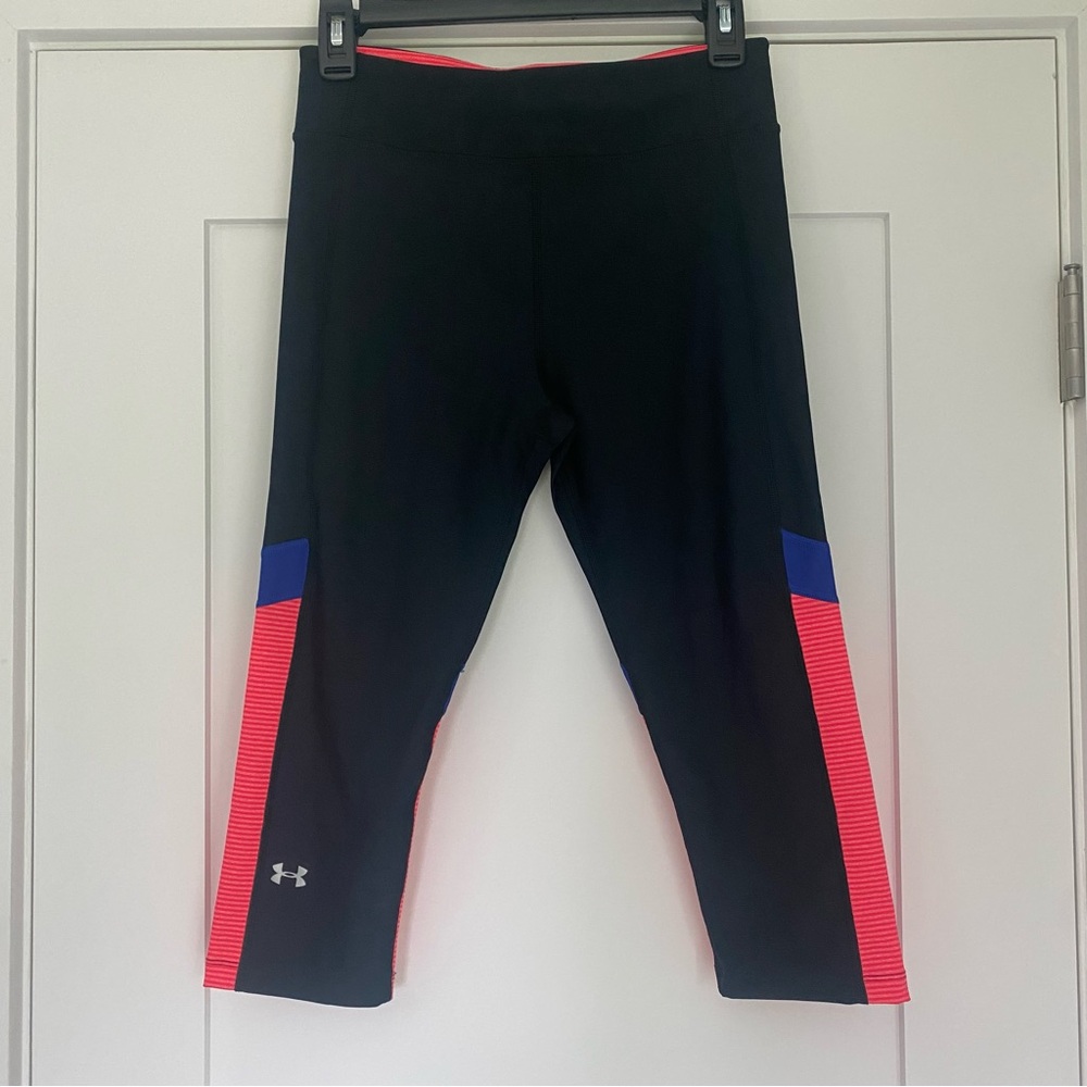 Under Armour Black, Pink and Blue Capri Leggings for Active Wear